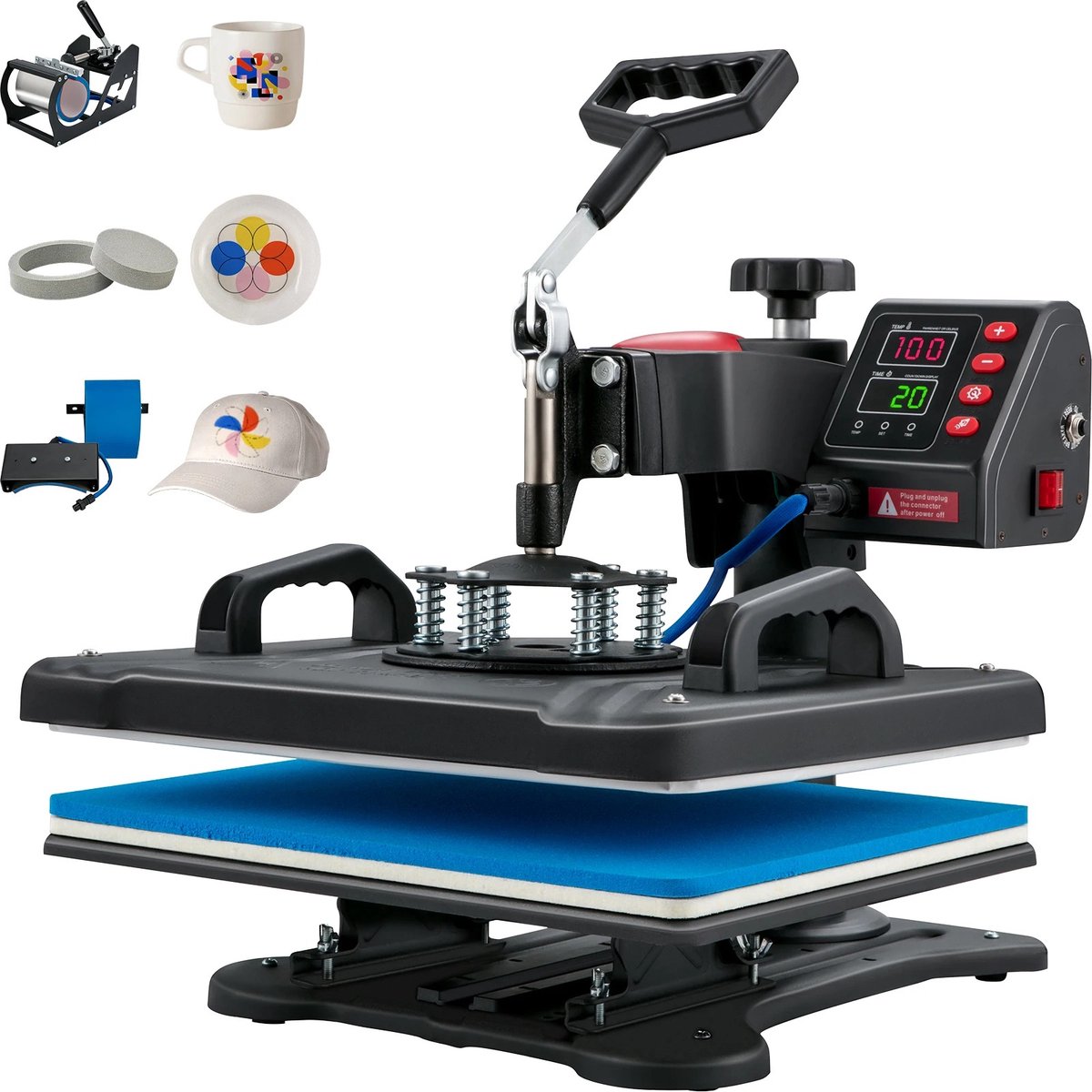 Succebuy 5-in-1 warmtepers - Sublimatie transfermachine - 12x15 inch professionele pers - Voor kleding, mokken en creatieve projecten