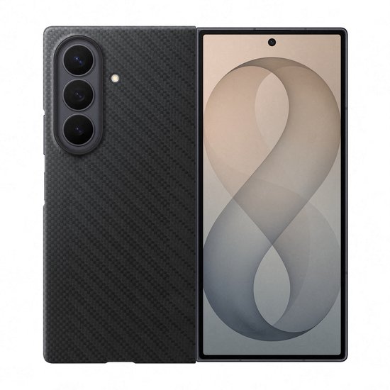Samsung Galaxy Z Fold 8 Ultra Carbon Back Cover met Magneet Zwart