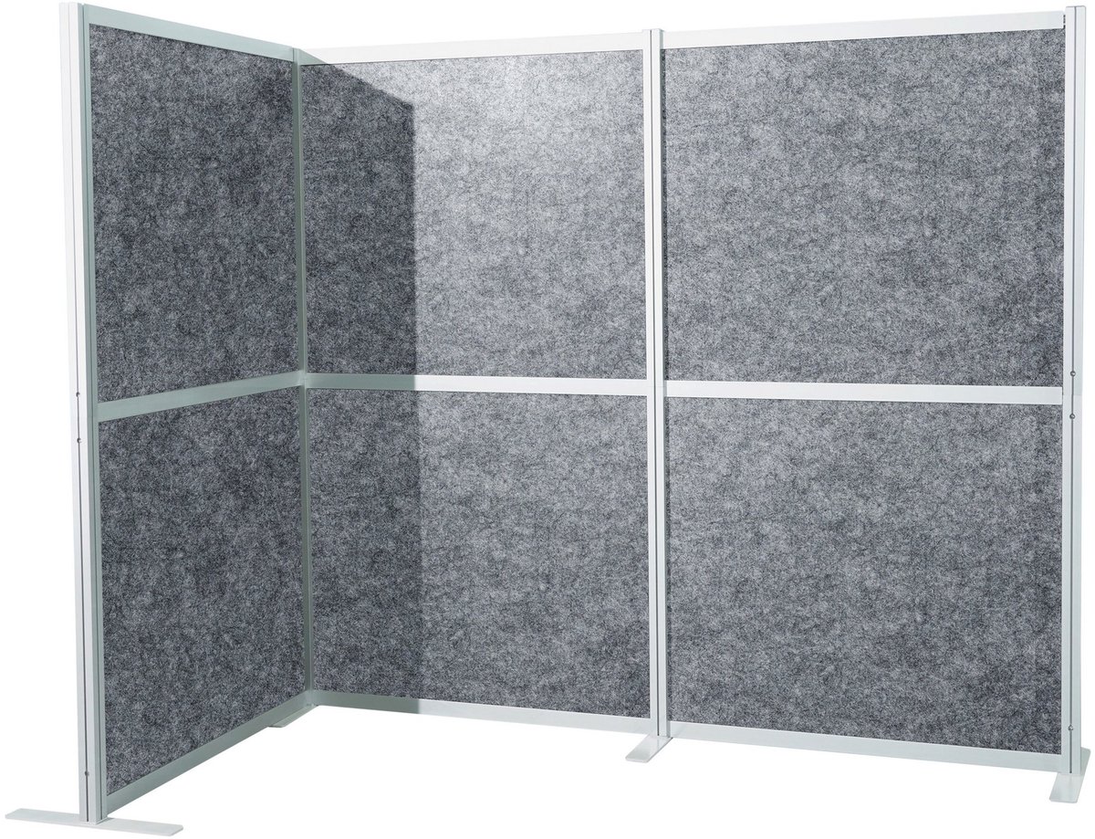 hjh office Akoestische scheidingswand / scheidingswand FLEXMIUT MODUL L 167x192 PET grijs hjh OFFICE
