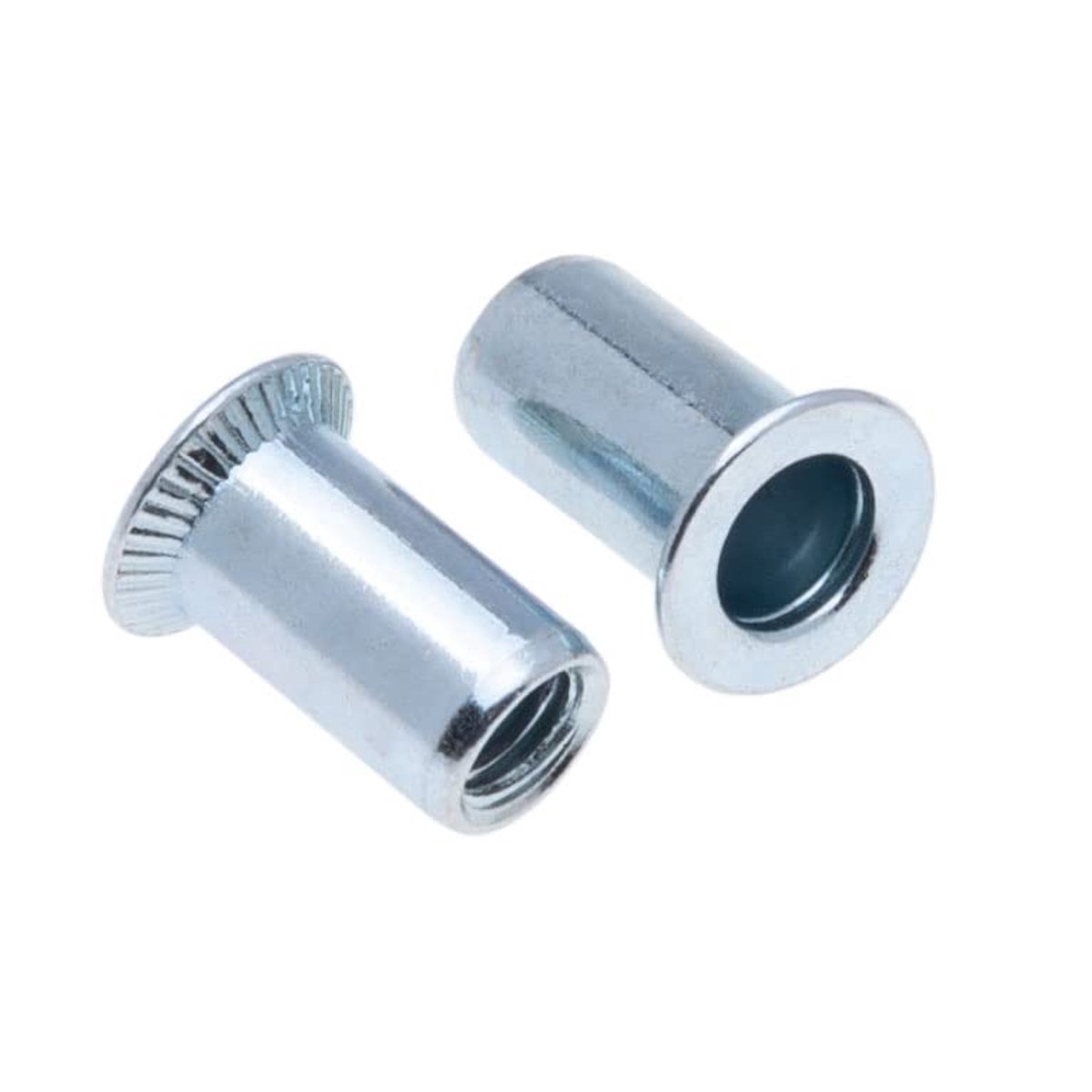 Blindklinkmoeren, verzonken kop rond lichaam met schroefdraad, 6mm mm moer, verzinkt stalen klinkmoer, klinknagel voor staal, legering, koper, kunststof, glasvezel en composiet (10 st.)