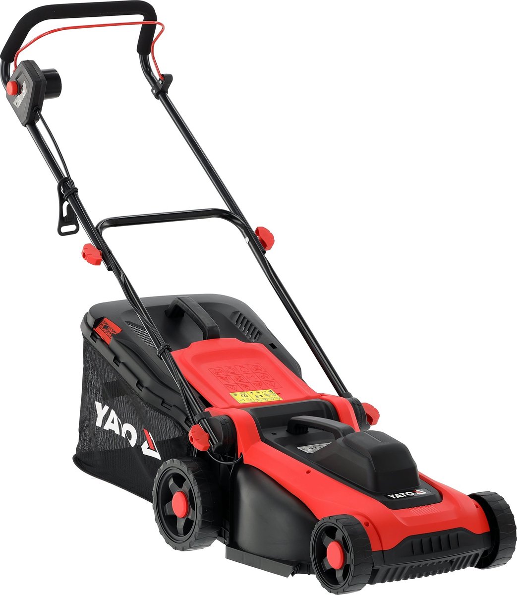 YATO Elektrische Grasmaaier YT-851991 – 1500W – Maaibreedte 36 cm – 6 Maaihoogtes – Opvangbak 40 Liter met Vulindicator thumbnail 2