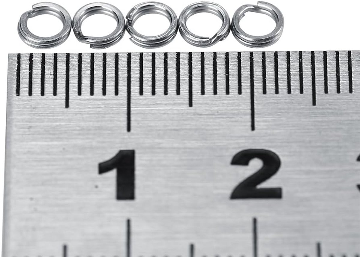 50 stuks/100 stuks, 7 maten, roestvrij staal, visaccessoires, dubbele cirkel, gedeelde ring voor visliefhebbers