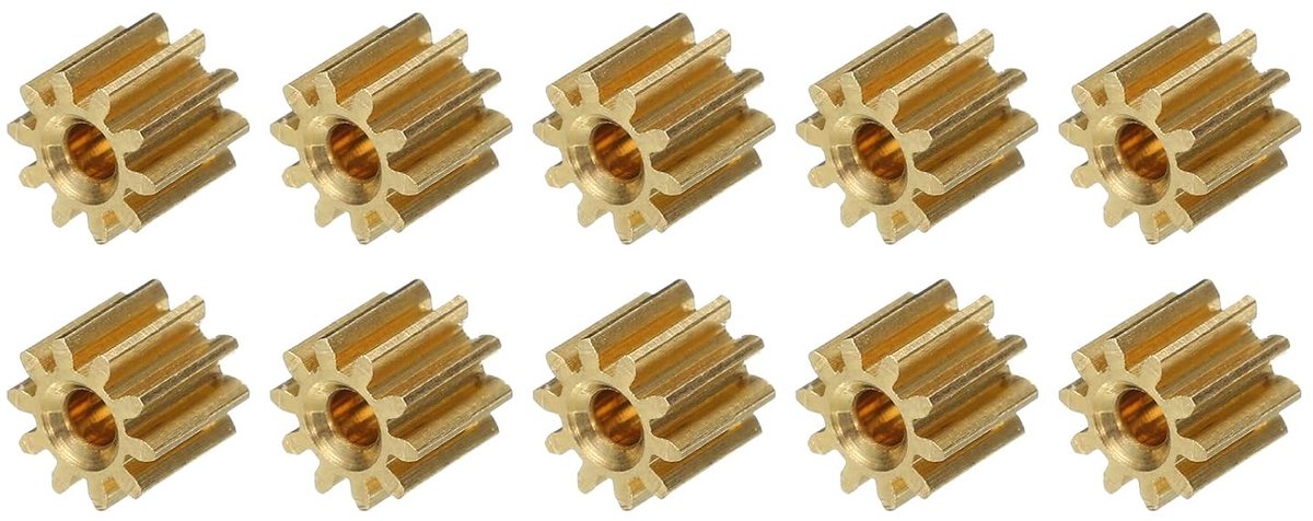 10 stuks koperen transmissie, 10 tanden, model van koper met tandwielen, 92AA reductielaandrijving voor doe-het-zelf robot, model auto, RC, gouden module 0,5