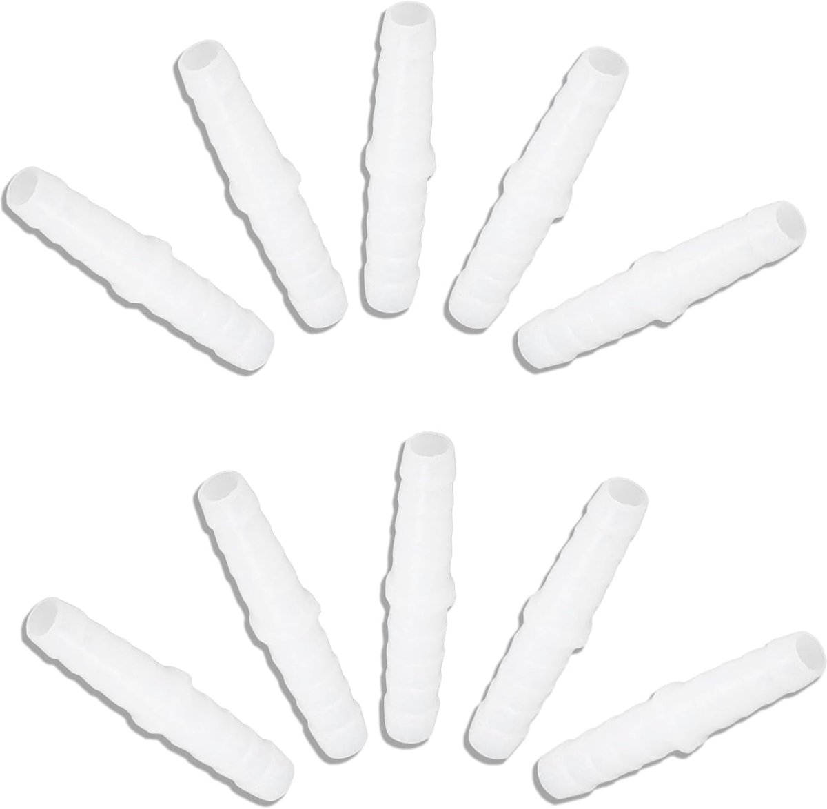 Slangpilaarfittingen, Rechte Weertapfittingen, 6-6mm Barbfitting Adapter (Pak van 10)
