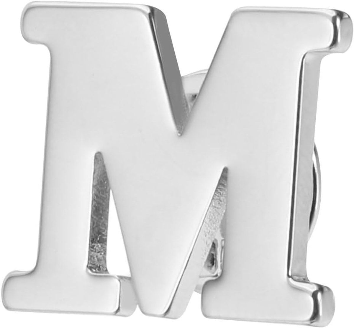 Broches, eerste letters kraag broches brief broches voor vrouwen mannen hemd jurk mantel kraag, zilverkleurig, letter M