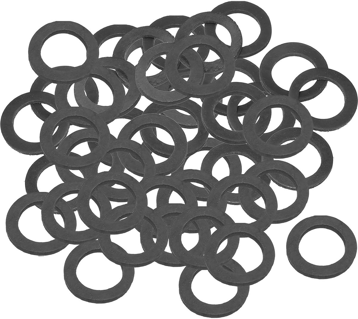 M16 Rubberen sluitringen, rubberen afdichting, rond, 120 stuks, 16 mm ID, 24 mm OD, 2 mm dik, platte sluitringen, set, afdichtingsrubber voor kraanbuis, bevestigingsschroef, zwart