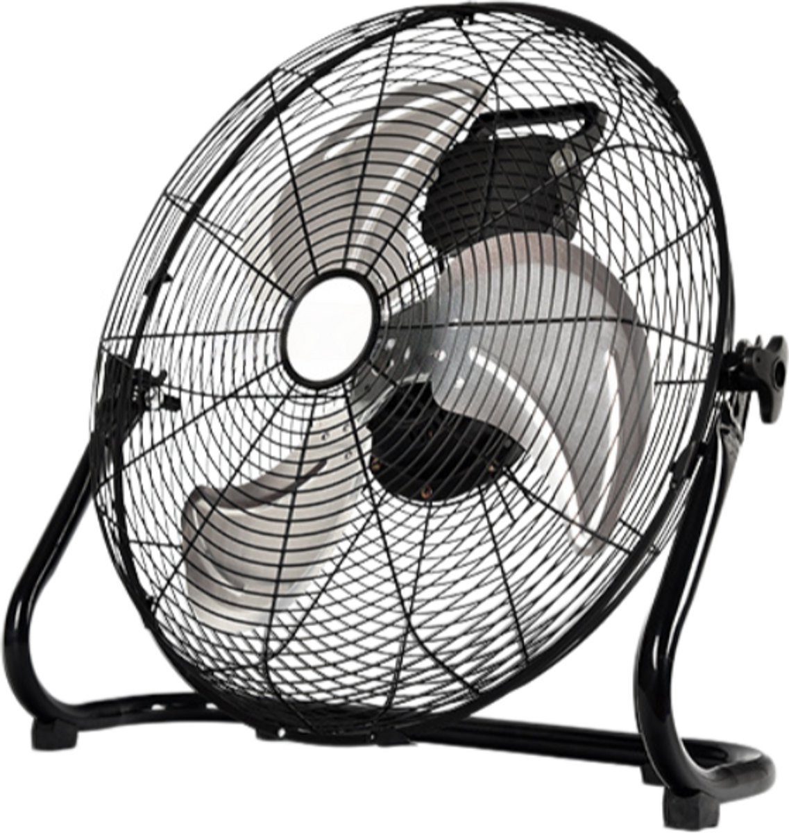 Casalora Krachtige Ventilator - Ventilator Staand - Industriële Vloerventilator 25CM – Zwarte Tafelventilator met 3 Snelheden, 130° Draaibare Luchtstroom, Aluminium Bladen voor Woonkamer, Garage en Werkplaats