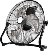 Casalora Krachtige Ventilator - Ventilator Staand - Industriële Vloerventilator 25CM – Zwarte Tafelventilator met 3 Snelheden, 130° Draaibare Luchtstroom, Aluminium Bladen voor Woonkamer, Garage en Werkplaats