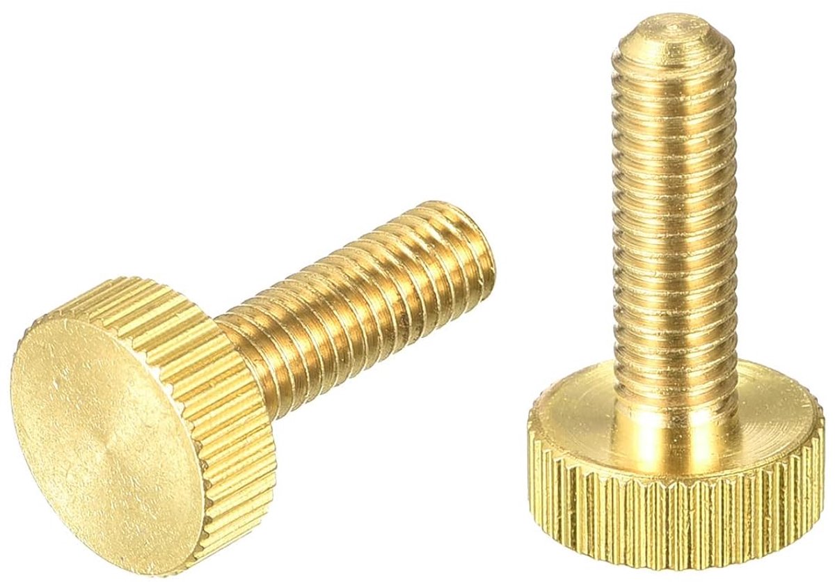 sourcing map 2 stuks kartelschroeven M6 x 20 mm platte schroeven van messing handgrepen bevestigingselementen voor PC elektronisch mechanisch