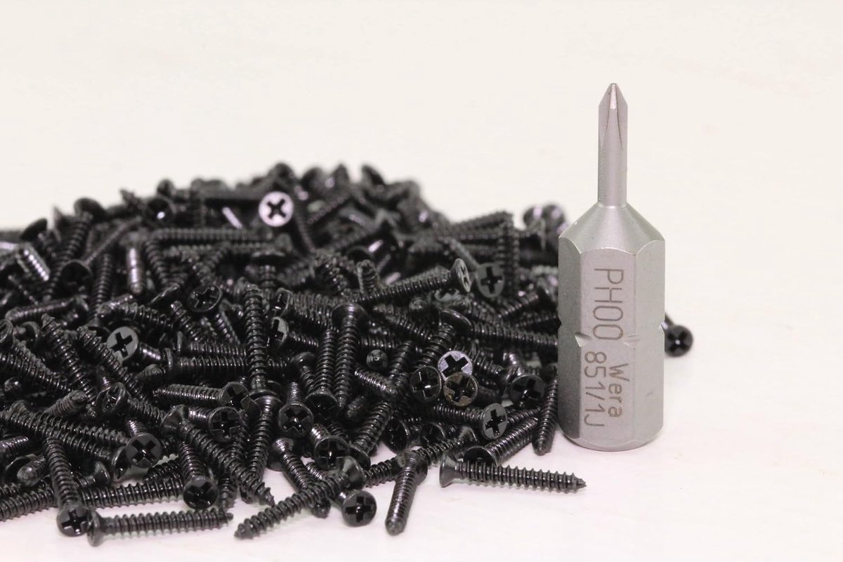 Houtschroeven kruis 200 stuks 1,4 x 10 mm + WERA Bit H0 K--Gleis