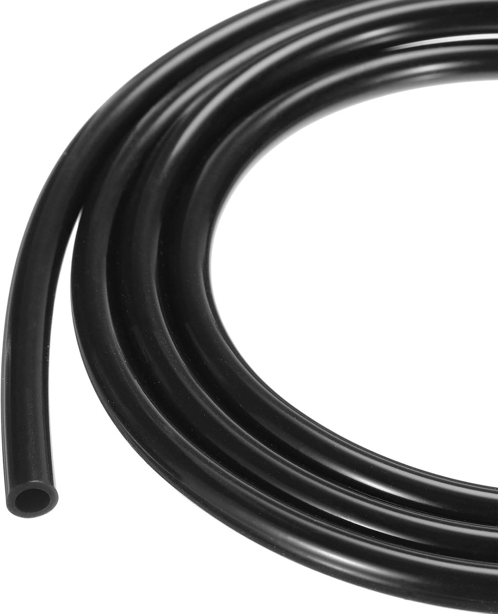 2 m (6.6 ft) Siliconen slang 4 mm ID 6,4 mm OD Zwart Industriële kunststof slangen Pure siliconen slangen voor pomp Sifonering Drainage Irrigatie Brouwen, 0,16" x 1/4"