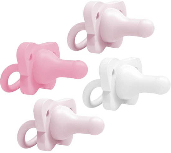 Dr. Brown's HappyPaci Fopspeen 0-6 Maanden (4 Stuks) - Ergonomisch Eendelig Ontwerp - 100% Siliconen - BPA-vrij - Roze/Wit van Dr. Brown's — afbeelding 4