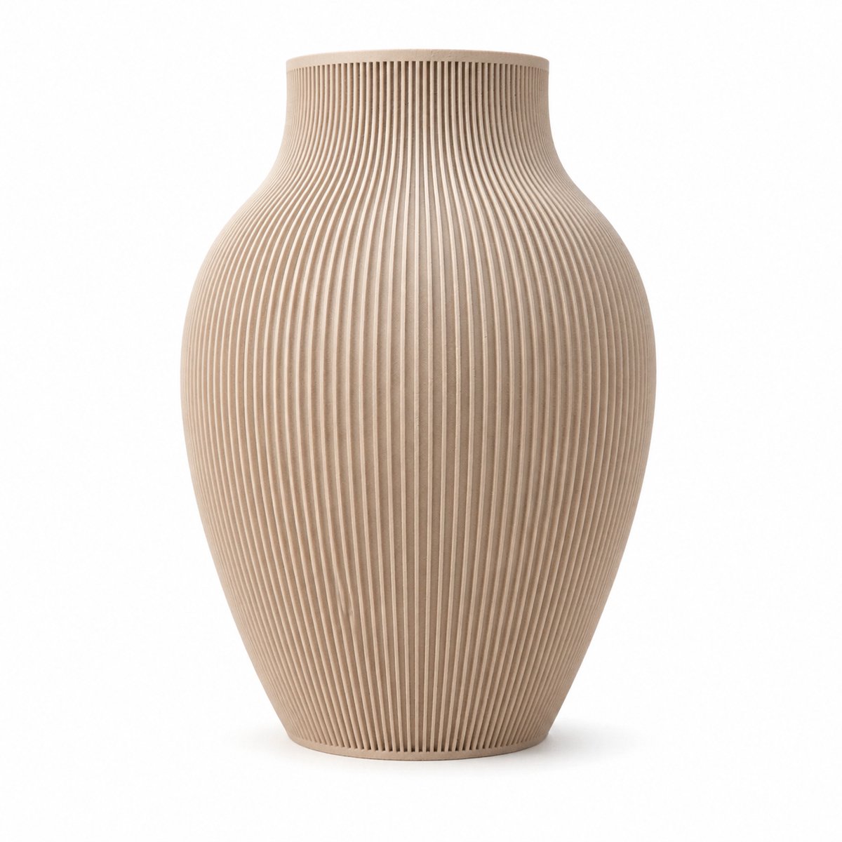 Geribbelde decoratieve vaas – 3D-geprint – Voor droogbloemen
