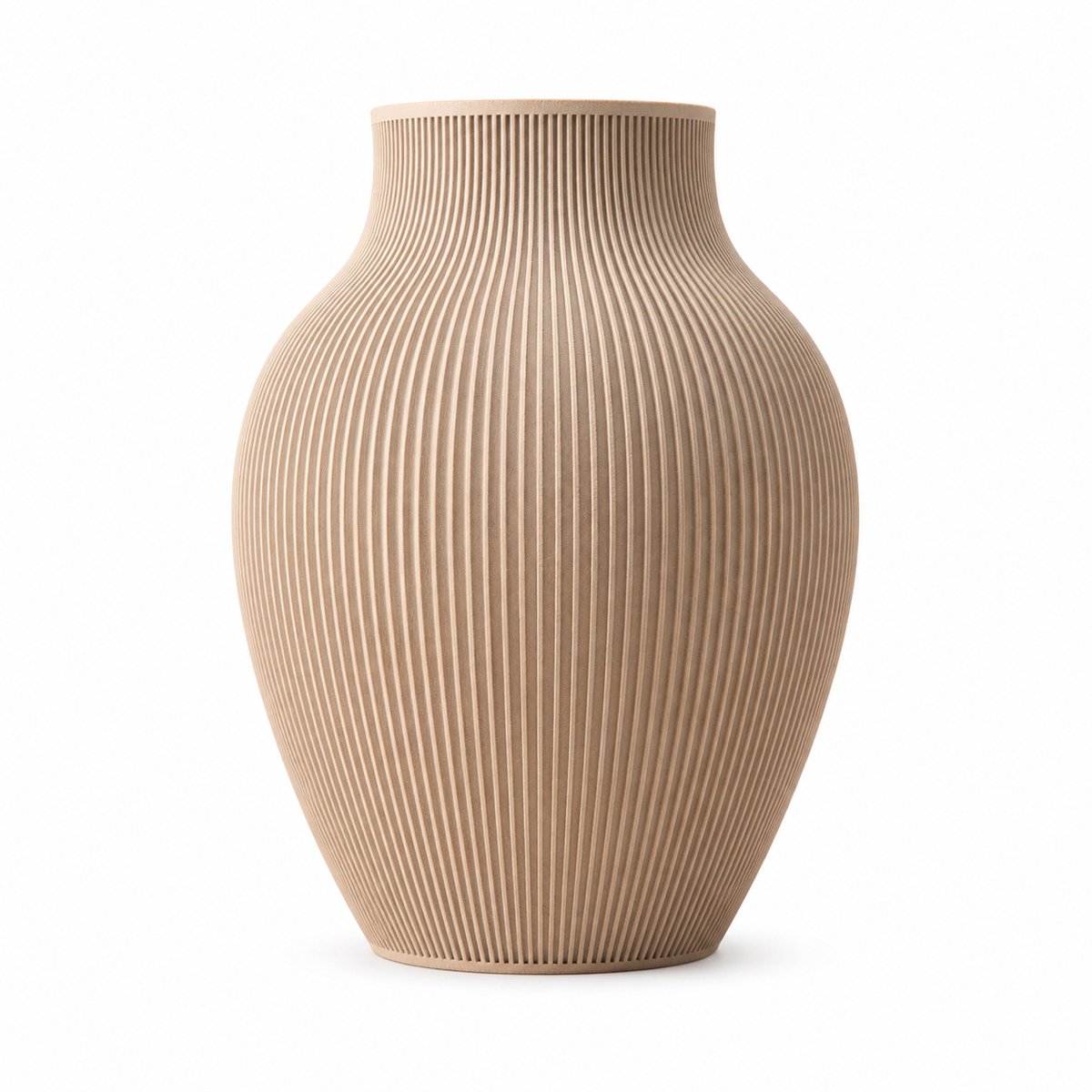 Geribbelde decoratieve vaas – 3D-geprint – Voor droogbloemen