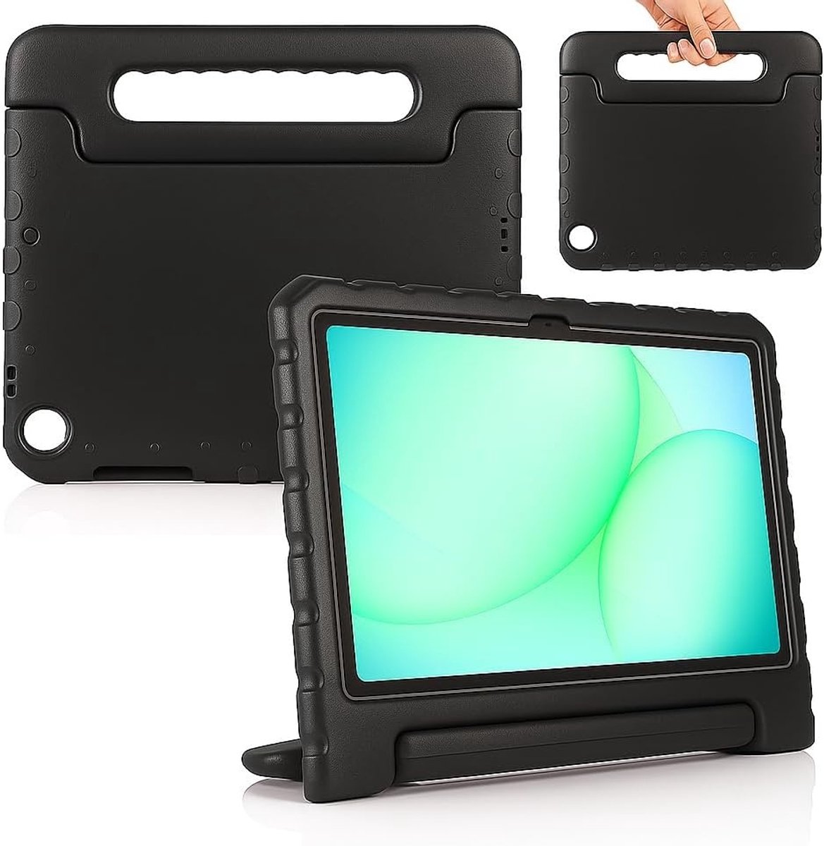 Tablet Hoes voor Samsung Galaxy Tab A11 / Tab A9 8.7 Inch – Kidsproof Kinderhoes met Handvat – Schokbestendige Beschermhoes – Zwart - Ntech