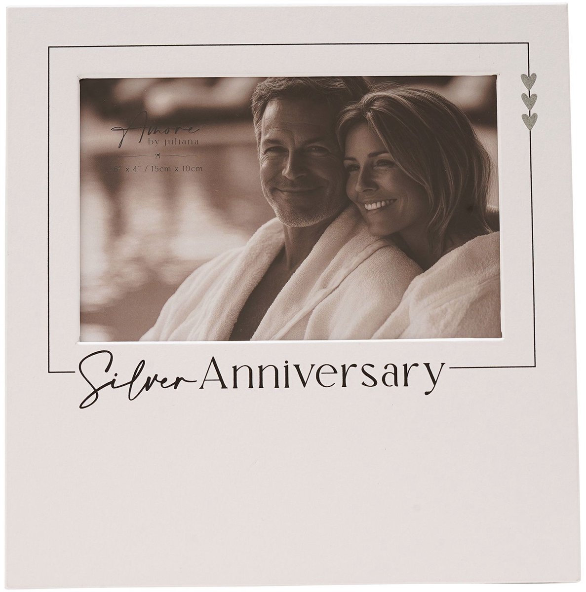 Amore by Juliana fotolijst 25 jaar getrouwd silver anniversary frame Wit