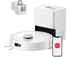 Roborock Q7 L5+ Set-Robotstofzuiger-Dubbel Anti-Tangle Systeem-8000 Pa Zuigkracht-Elektronische Watertank-LiDAR-Navigatie-Ideaal voor Tapijten en Dierenharen-Wit