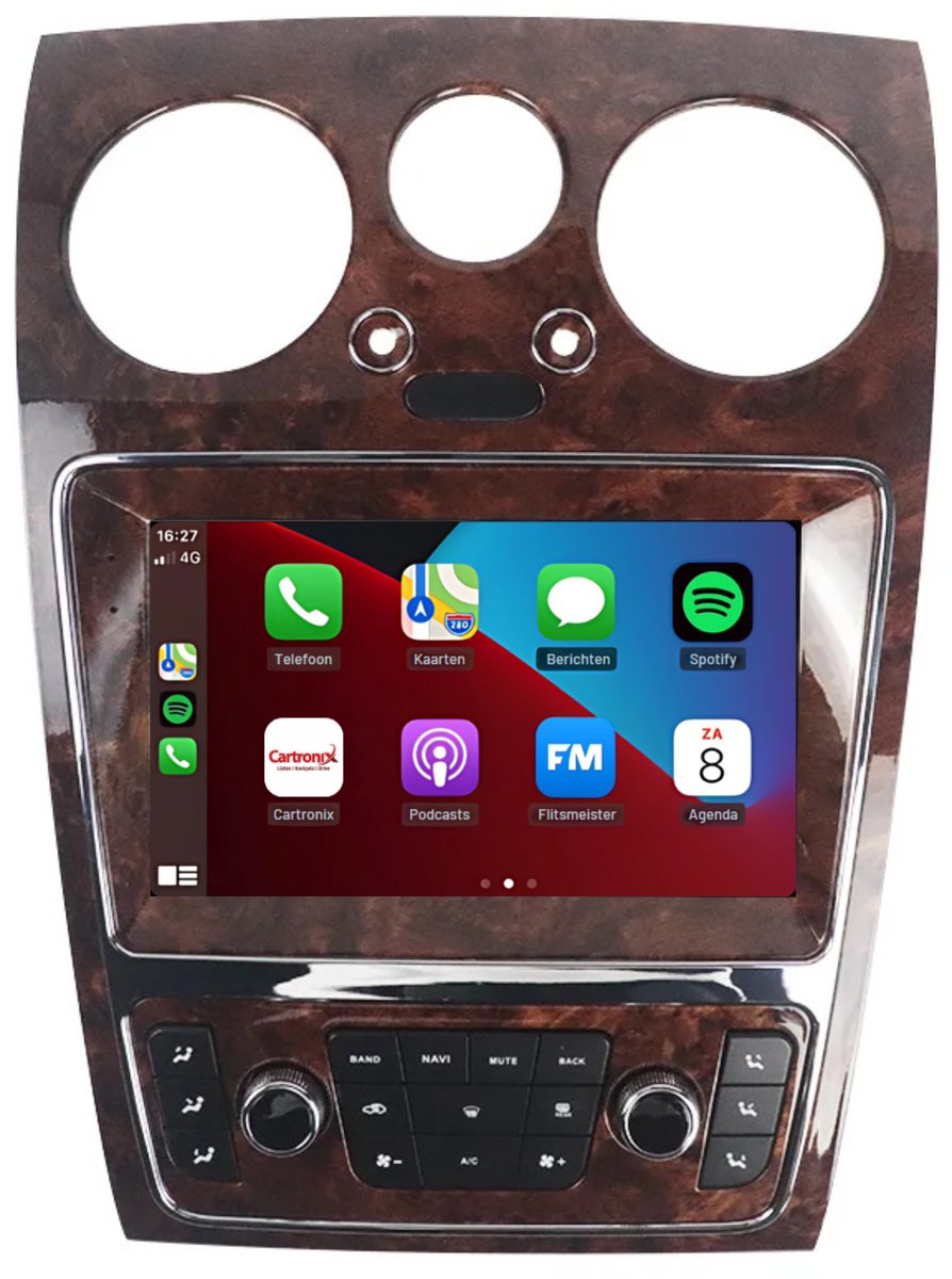 CarPlay autoradio geschikt voor Bentley Continental | 2004 t/m 2010 | Bruin | Cartronix CTX-113968 | 2004 2005 2006 2007 2008 2009 2010 | 9 inch | Android 15 | Draadloos Apple CarPlay & Android Auto | 4GB + 64GB | Bluetooth & Wifi