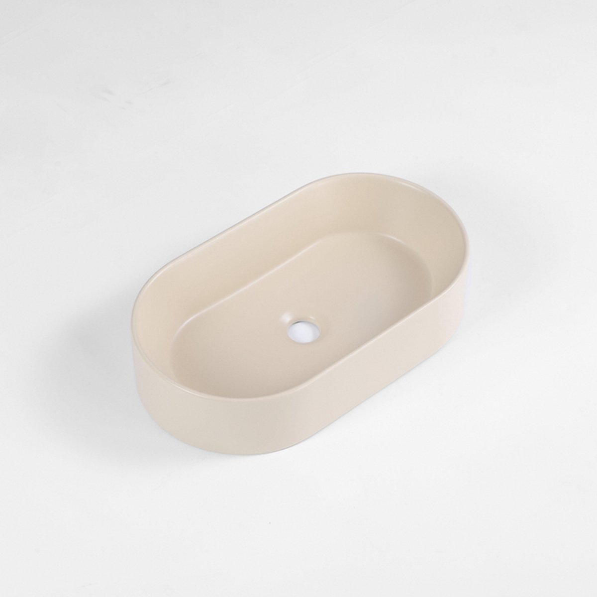QeramiQ Dely Waskom - 52x30x11.5cm - ovaal - keramiek - beige
