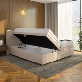 Mörgenn Opbergboxspring Havn - 900 Liter Opbergruimte - Taupe - 180x210 cm - Zonder Matras - Inclusief Dekbed en Kussens