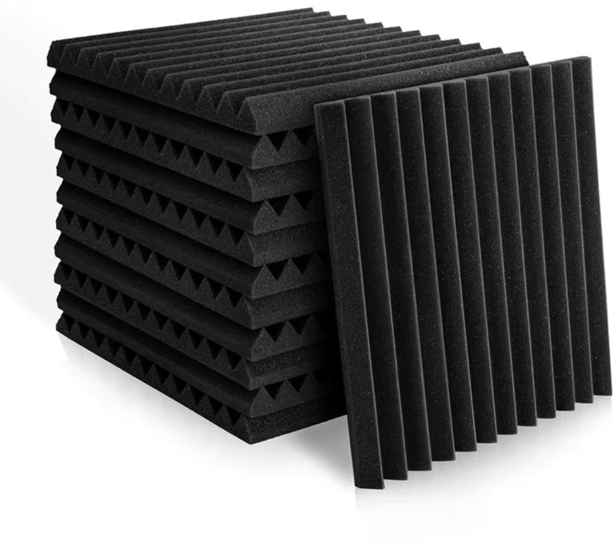 G&G akoestische panelen - Wandpaneel - Wandpanelen - Geluidsisolatie - 72 stuks - 30x30x2,5cm - 6,48m2 - Minder galm - Echo - Zwart