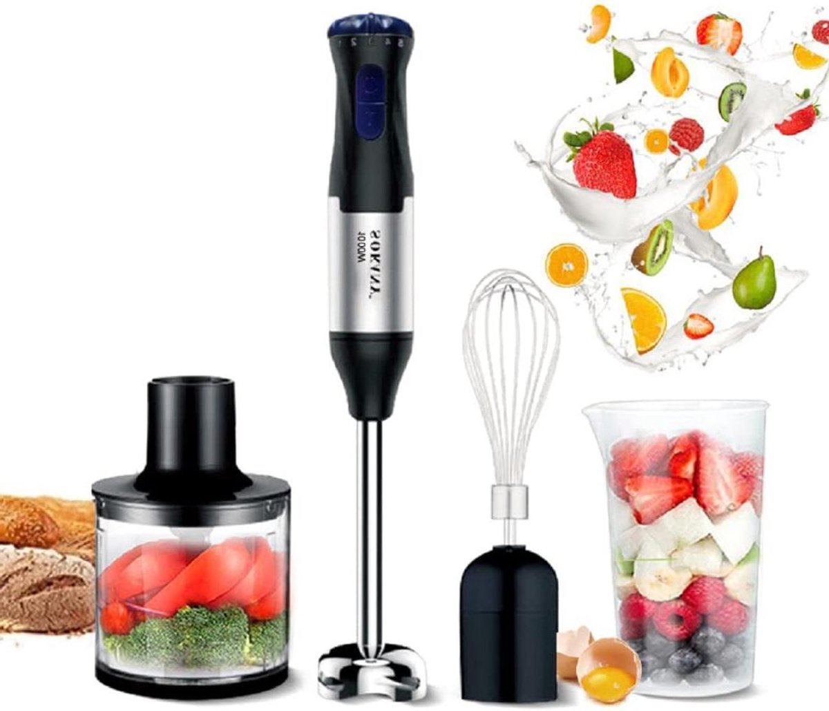 Keukenmachine - Staafmixer - Gerechten Bereiden - 4-in-1 Functionaliteit - 700 ml - Zwart
