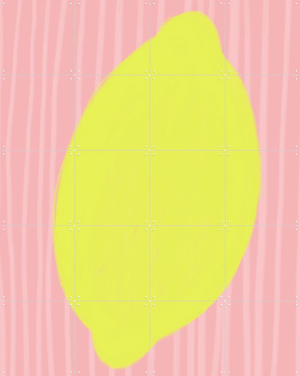 IXXI Soft Lemon, Hej.Ibiza - 80 x 100 cm - Gratis ophangtool - Grote wanddecoratie en posters - Strepen, Kleurrijk, Minimalisme, Slaapkamer, Eetkamer