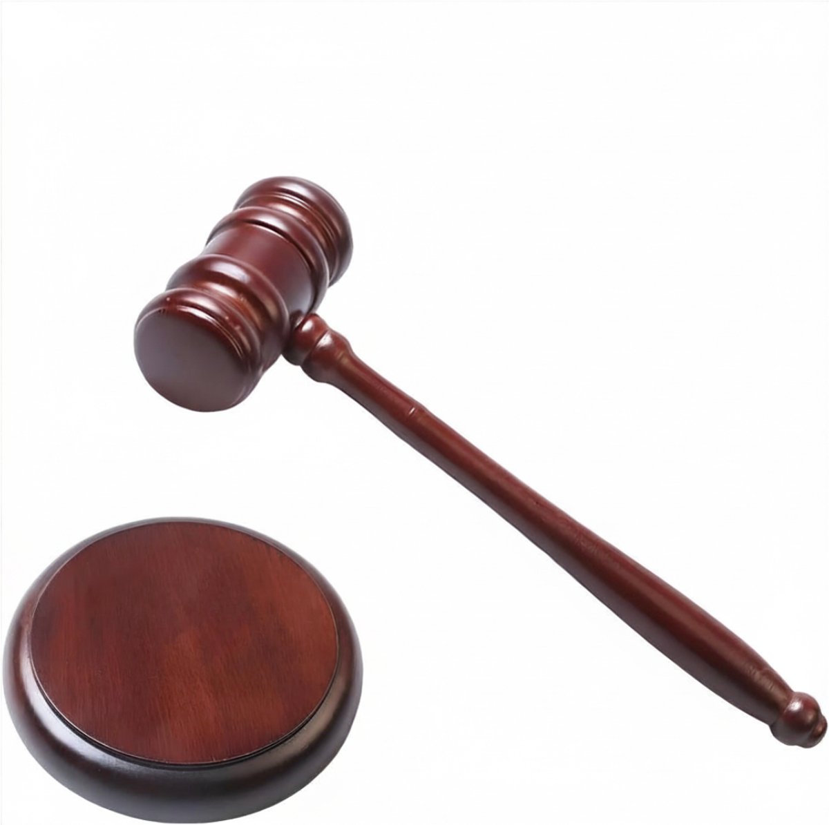 SNJY® Voorzittershamer met Slagblok - Veilinghamer - Rechter Hamer - 1 Set - Bruin