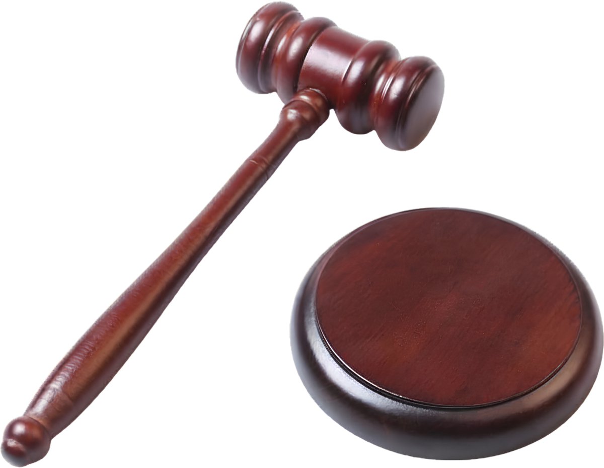 SNJY® Voorzittershamer met Slagblok - Veilinghamer - Rechter Hamer - 1 Set - Bruin