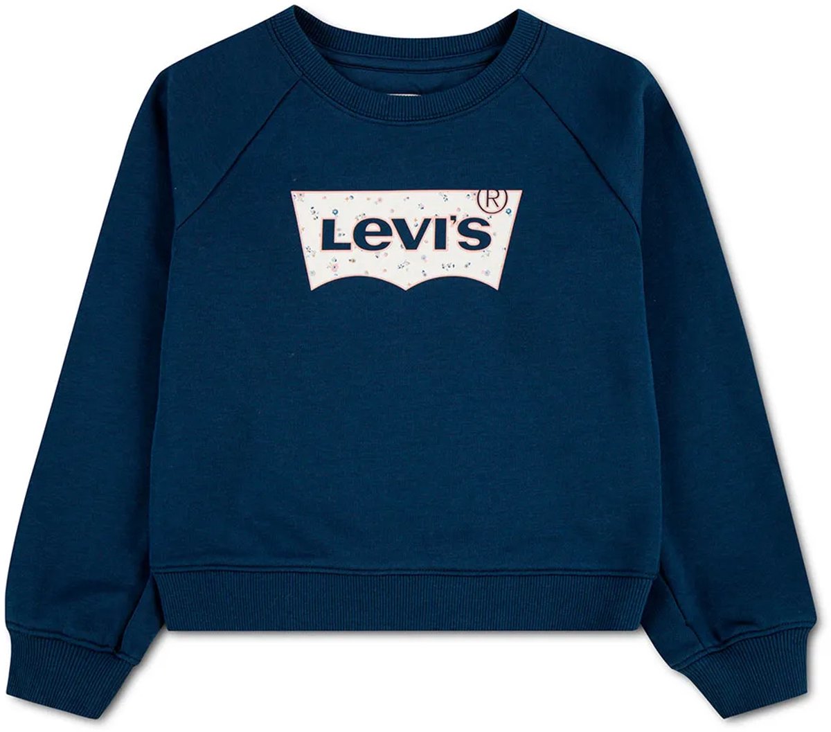 Levi´s ® Kids Floral Batwing Crew Sweatshirt Blauw 6 Years Meisje