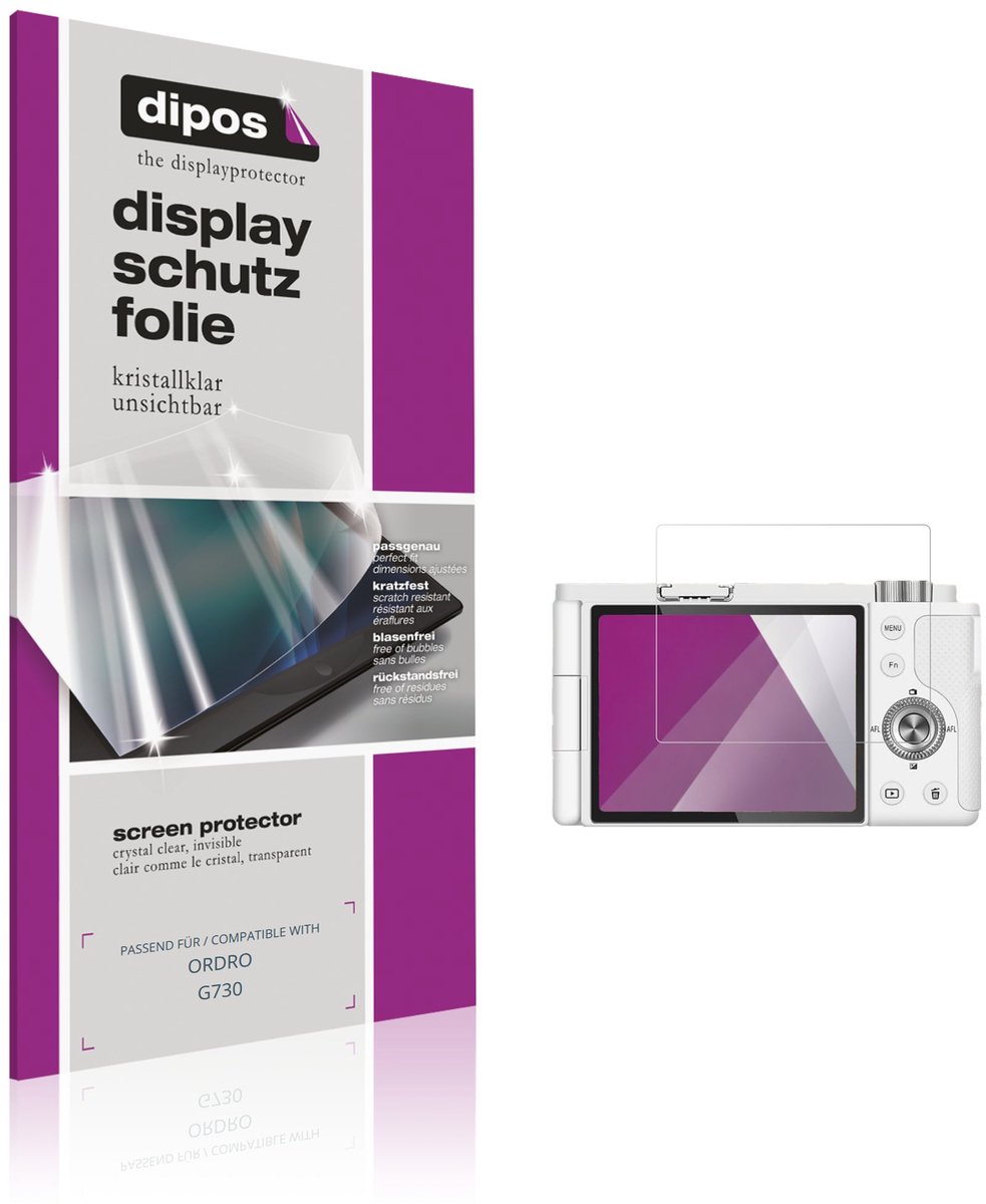 dipos – 4x Beschermfolie geschikt voor ORDRO G730 | Krasbestendige & heldere Screenprotector Ultra-Thin
