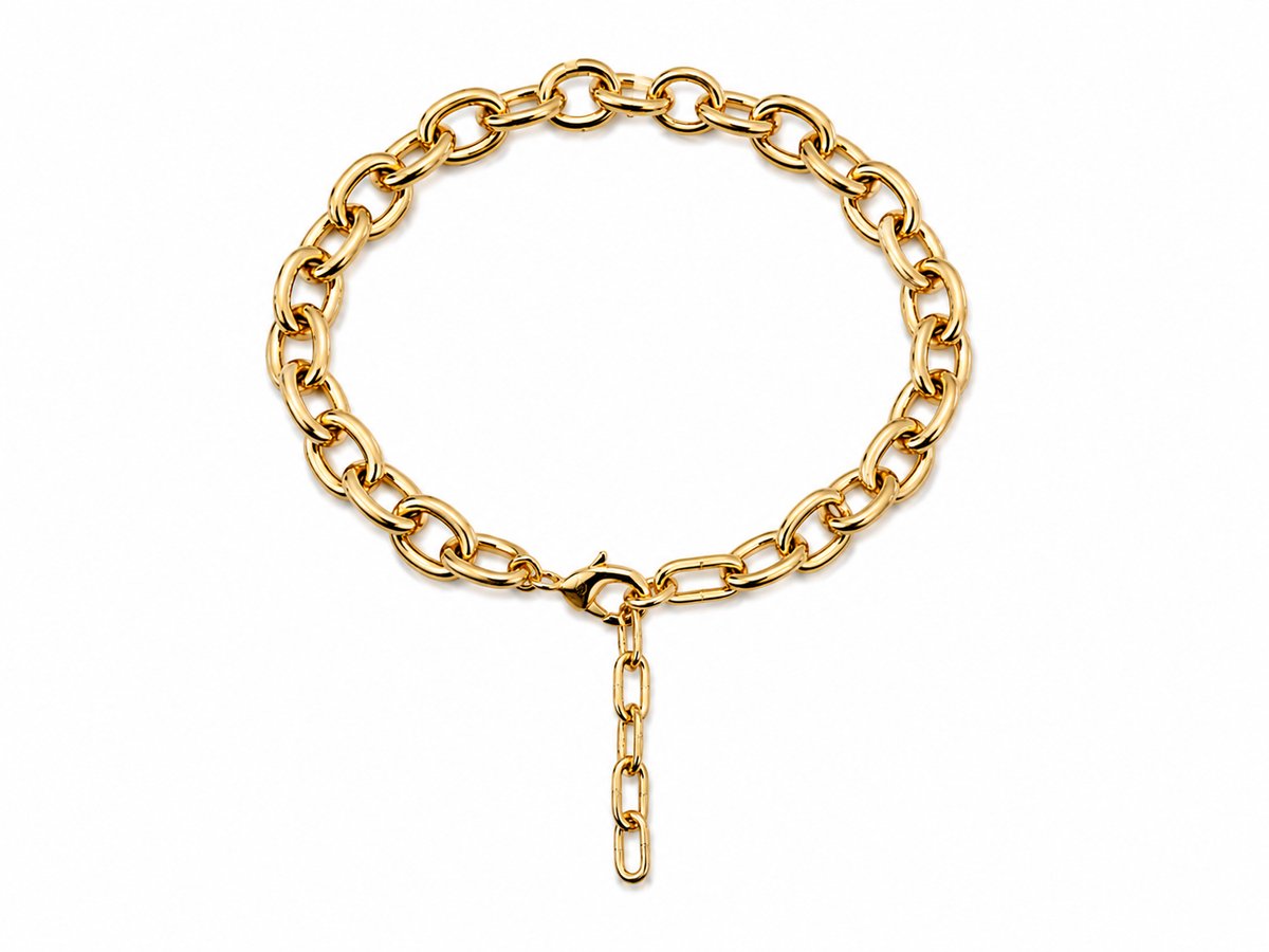 CHIVAL Aurelle Armband Dames - 18K Verguld Goud - Verstelbare Schakelarmband - Goudkleurige Statement Armband - Cadeau voor Vrouw