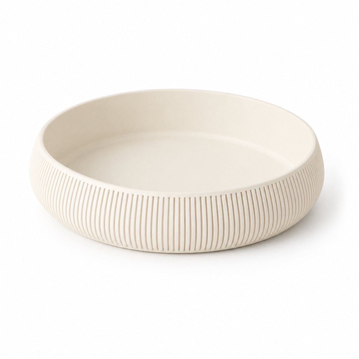 Geribbelde ronde schaal – 3D-geprinte decoratieve schaal