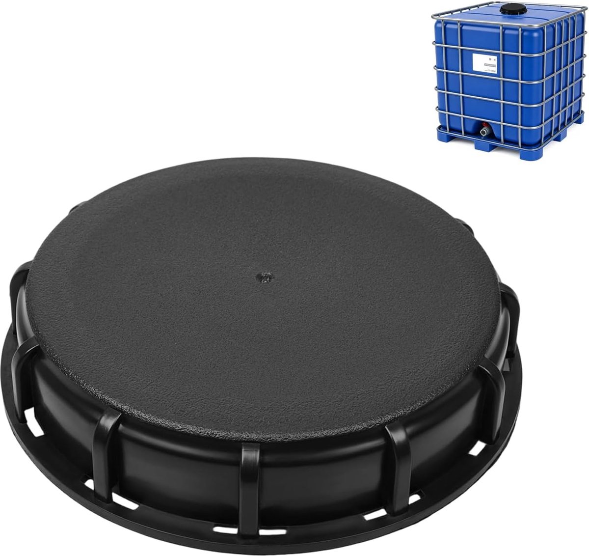 deksel, 163 mm tankafdekking, IBC-tankaccessoires, IBC-container-sluiting, dop voor waterreservoir, regenton, container (zwart)
