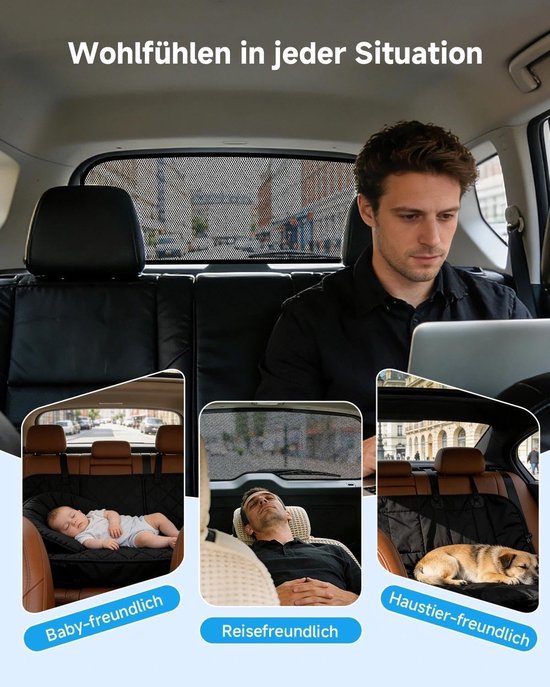 Zonnescherm voor auto voor VW ID.3 (2019-2026) - Ademende zonneklep voor de achterruit met effectieve UV- en hittebescherming - Ideaal voor gezinnen, camping en reizen — afbeelding 5