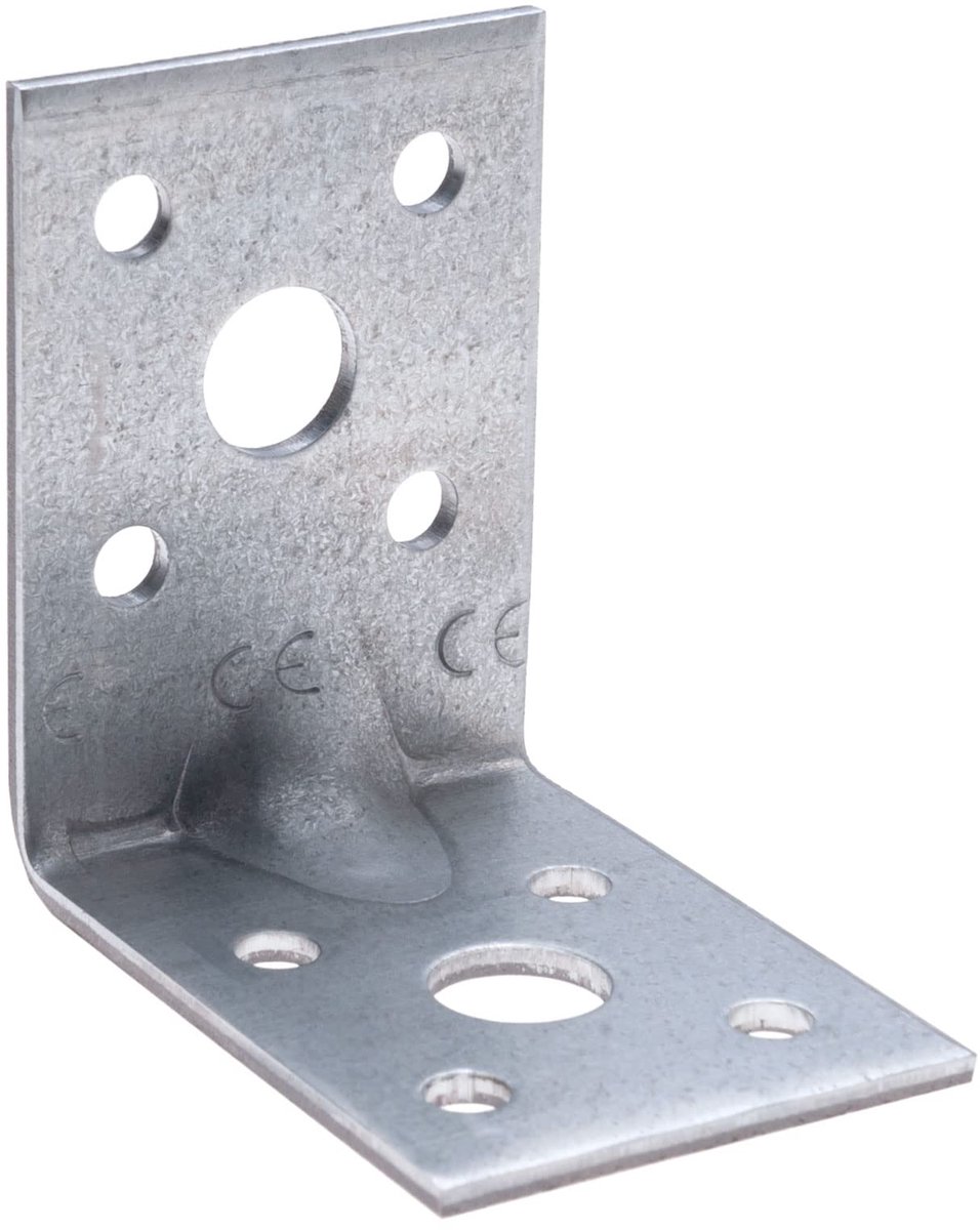 Hoek Brace Beugels 90 hoek Versterkt Elleboog Robuuste Stalen Connector L-vormige Zware Hoek Beugel 50x50x35x2 mm Verzinkt Supporter (Pack van 10)