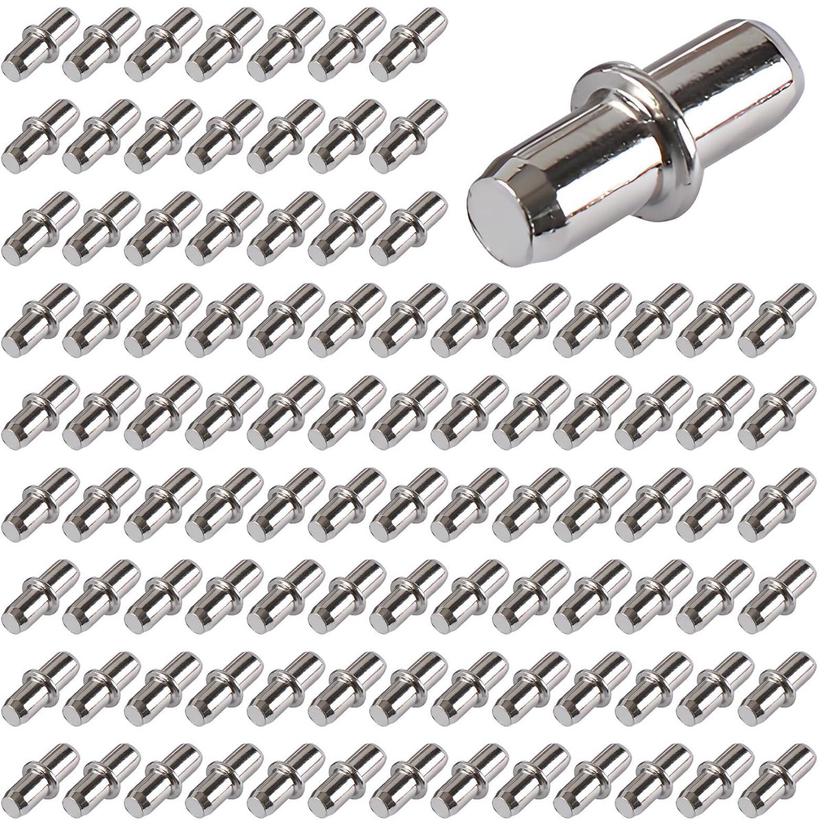 100 Stuks 5mm Vernikkeld voor Kast | Legplankdragers voor keukenkast, boekenkast, kledingkast, meubels, inlegplanken en plankvervanging