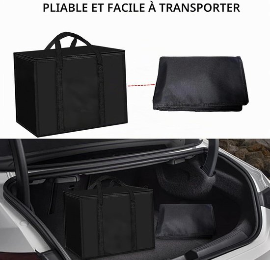 3-delige set van geïsoleerde tassen van non-woven materiaal, opvouwbare geïsoleerde tas, geïsoleerde lunchtas geschikt voor gebruik in de auto, barbecues, kamperen, picknicks in de buitenlucht en boodschappen,Zwart - 28*14*17 cm — afbeelding 2