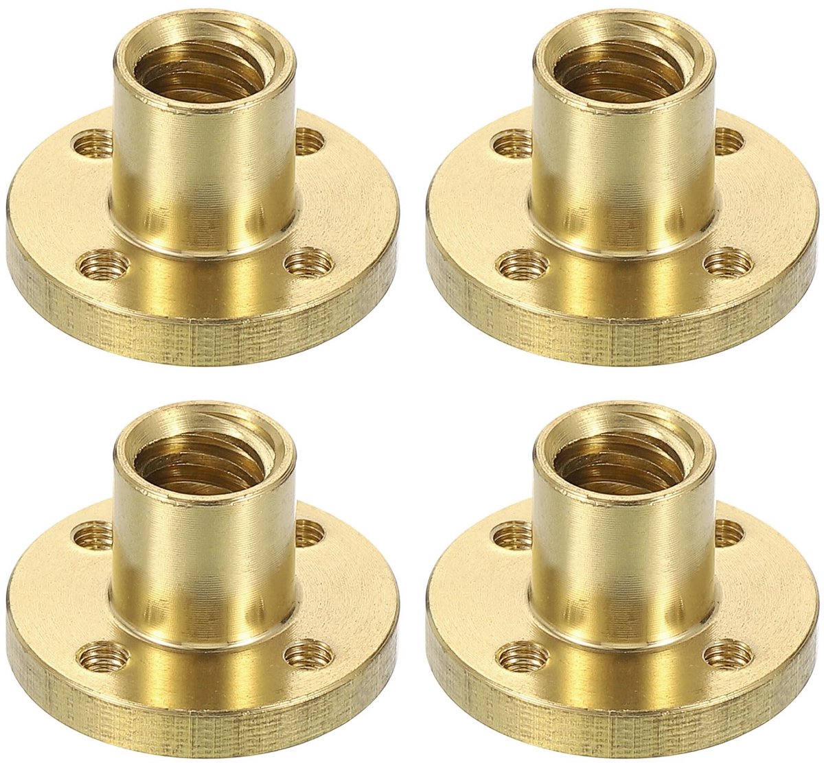 Messing moer, trapeziumschroefdraadmoer, lineaire schroefdraad Acme-schroef, de messing moer vervangt (2 mm helling, 2 start, 4 mm toevoer)