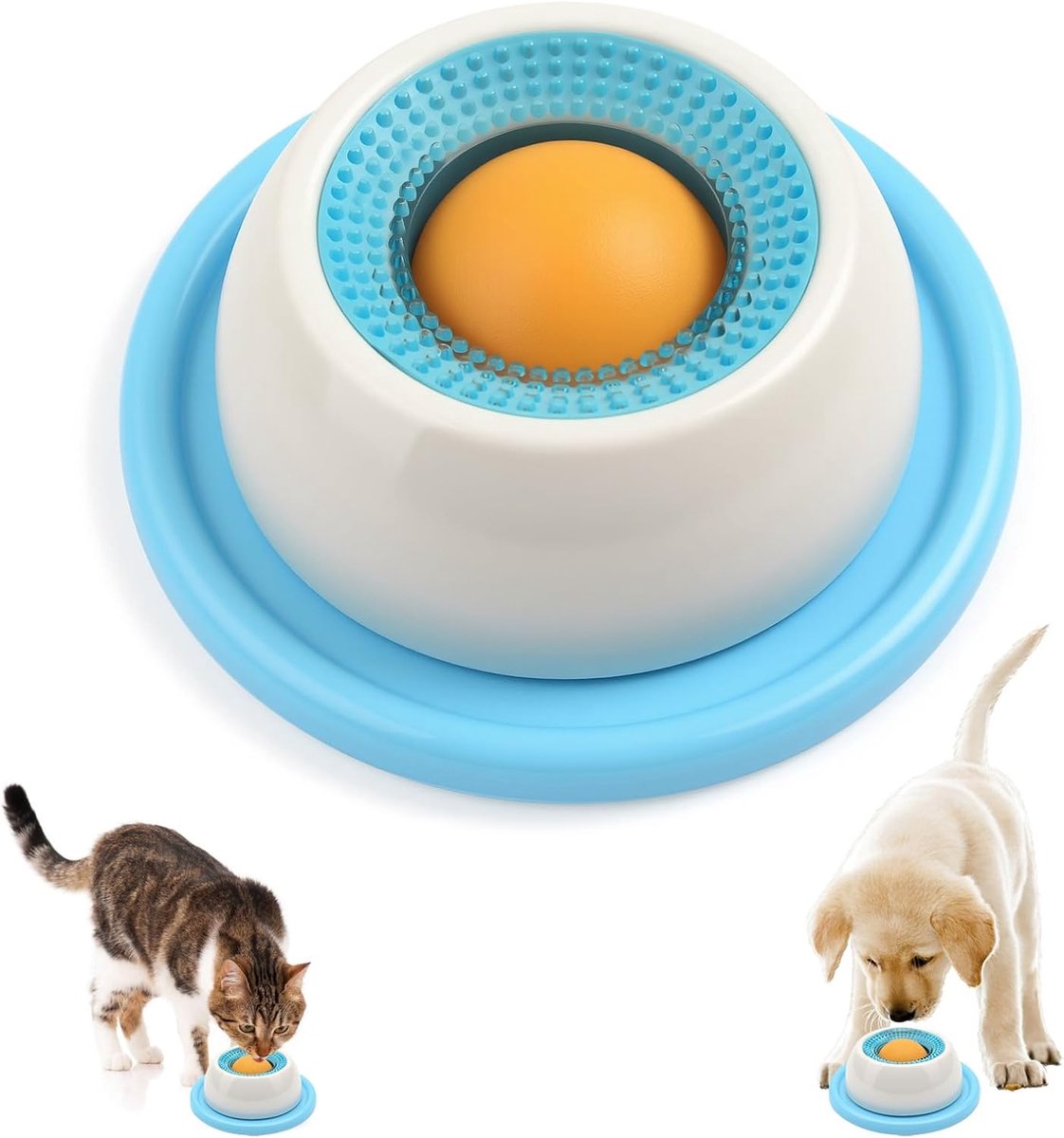 lick-bowl met antislip en draaibal, likmat, likbal voor langzaam eten