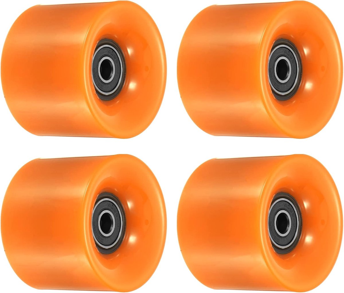 Wielen met Lagers ABEC-9, 4 Pack Straat Wielen voor Skateboards Cruiser Wiel Vervanging 80A, Oranje Zwart