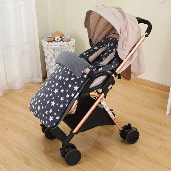 Kinderwagen Voetenzak - Baby Toes - Warmte Bieden - Verstelbaar Gordelgat - 90 cm - Zwart — afbeelding 2