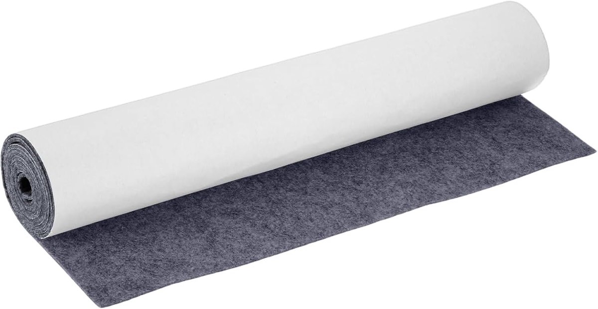 zelfklevende viltmat, viltstof, donkergrijs, 40 x 220 cm, 2 mm dikke viltrol, doe-het-zelf, voor doosbekleding, onderzetter, lademat, auto, vilt, fotolijst, stoelpoten, tafelpoten