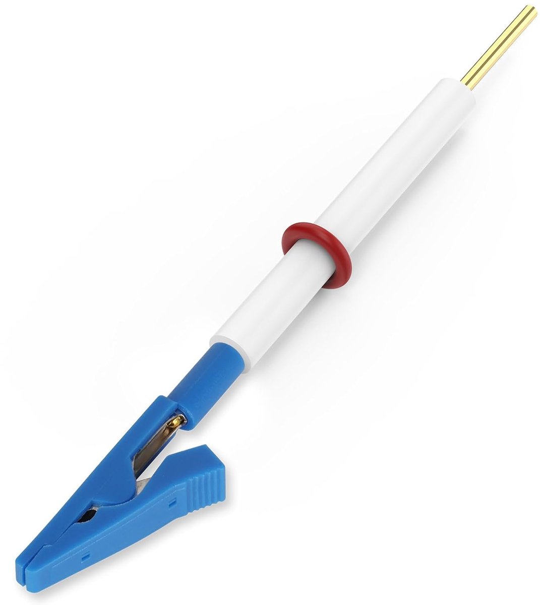 Multifunctionele PTFE Elektrodehouder, Klem met Verwisselbare Krokodillenklemmen, Verguld Koperen Staafje, voor Elektrochemische Laboratoriumexperimenten en Elektrolytische Cellen