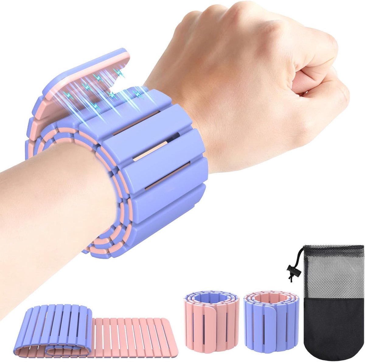 2 gewichtsmanchetten voor enkels en polsen, 0,45 kg, magnetisch, van siliconen, voetgewichten voor dames, pilates, yoga, zwemmen, hardlopen, joggen en krachttraining