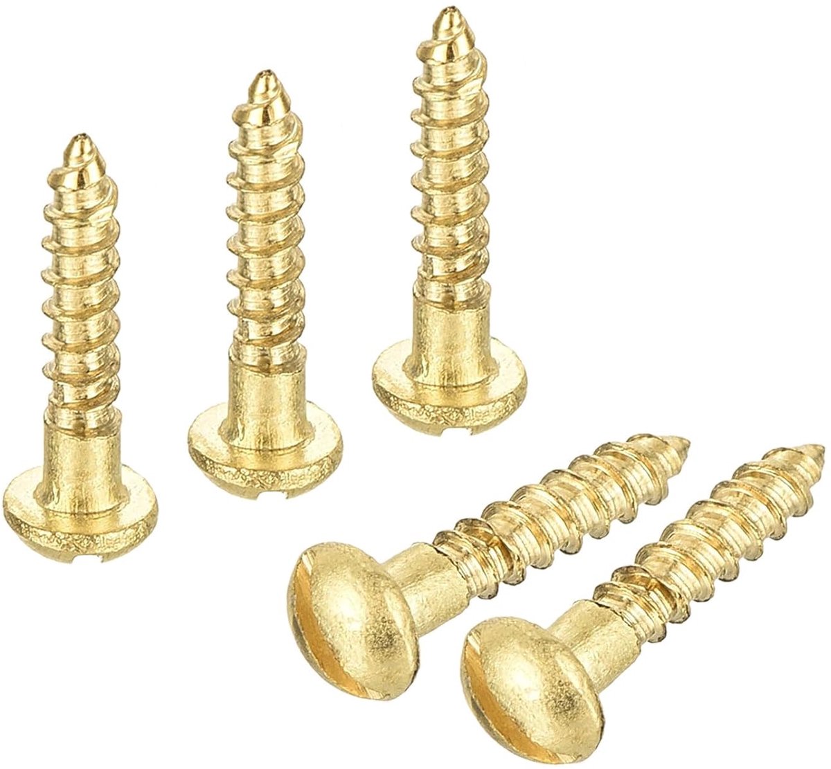 Houten schroeven M2 x 10 mm sleuf ronde kop messing zelftappende schroef 30 stuks