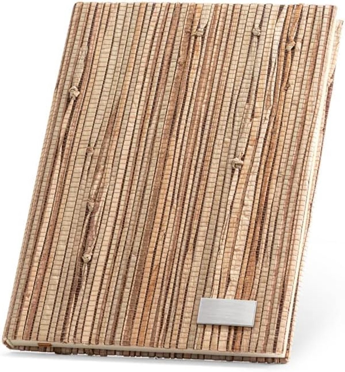 noTrash2003 Duurzaam notitieboek DIN A5 met hardcover van natuurlijk stro 192 gelinieerde pagina's in kraftpapier verpakking, milieuvriendelijk