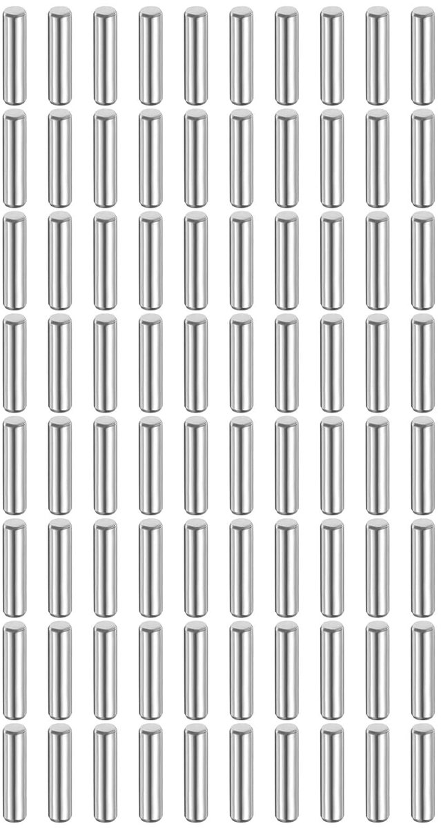 80 stuks 3 mm x 15 mm paspennen 316L roestvrij staal cilindrische paspennen planksteunpalen penstang bevestigingselementen metalen plankpalen zilverkleur