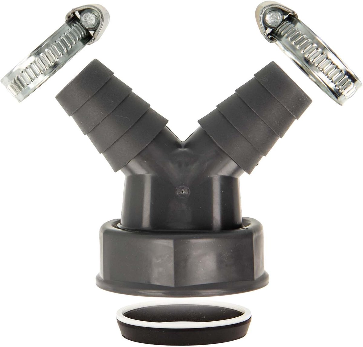 tecuro Dubbele apparaataansluiting 1 1/2 inch ÜWM x spuitmonden 19-23 mm voor keuken- spoelsifon, RECYCLAT