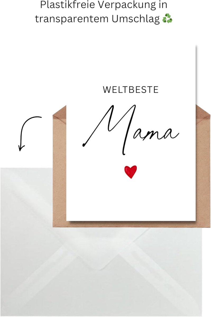 Life Barn ansichtkaart met envelop, wereldbeste mama kaart voor verjaardag, felicitaties Moederdag
